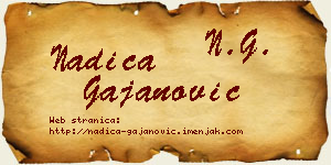 Nadica Gajanović vizit kartica